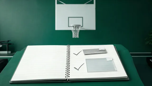 Basketball hoop procurement notebook and components